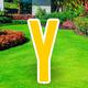 Yellow Letter (Y) Corrugated Plastic Yard Sign, 30in